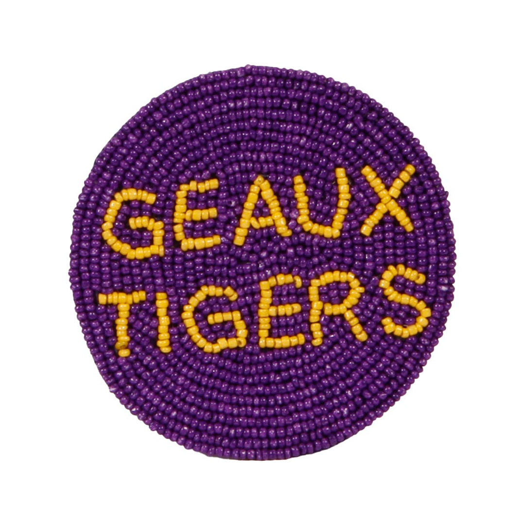 Desden Headband Default Value LSU Geaux Tigers Beaded Button in Purple and Gold by Desden