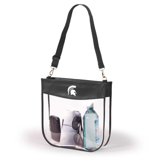 Michigan State Kate Large Clear Purse with Zipper, stadium-approved, officially licensed, by Desden