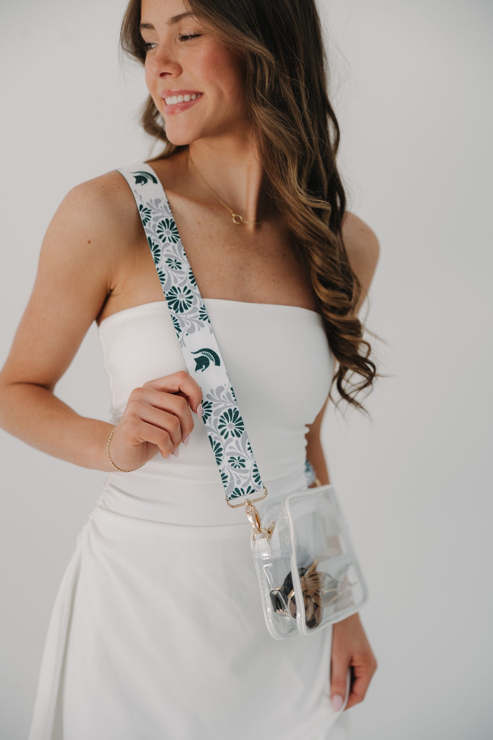 Desden Accessory Default Value Michigan State  Floral Bag Strap by Desden
