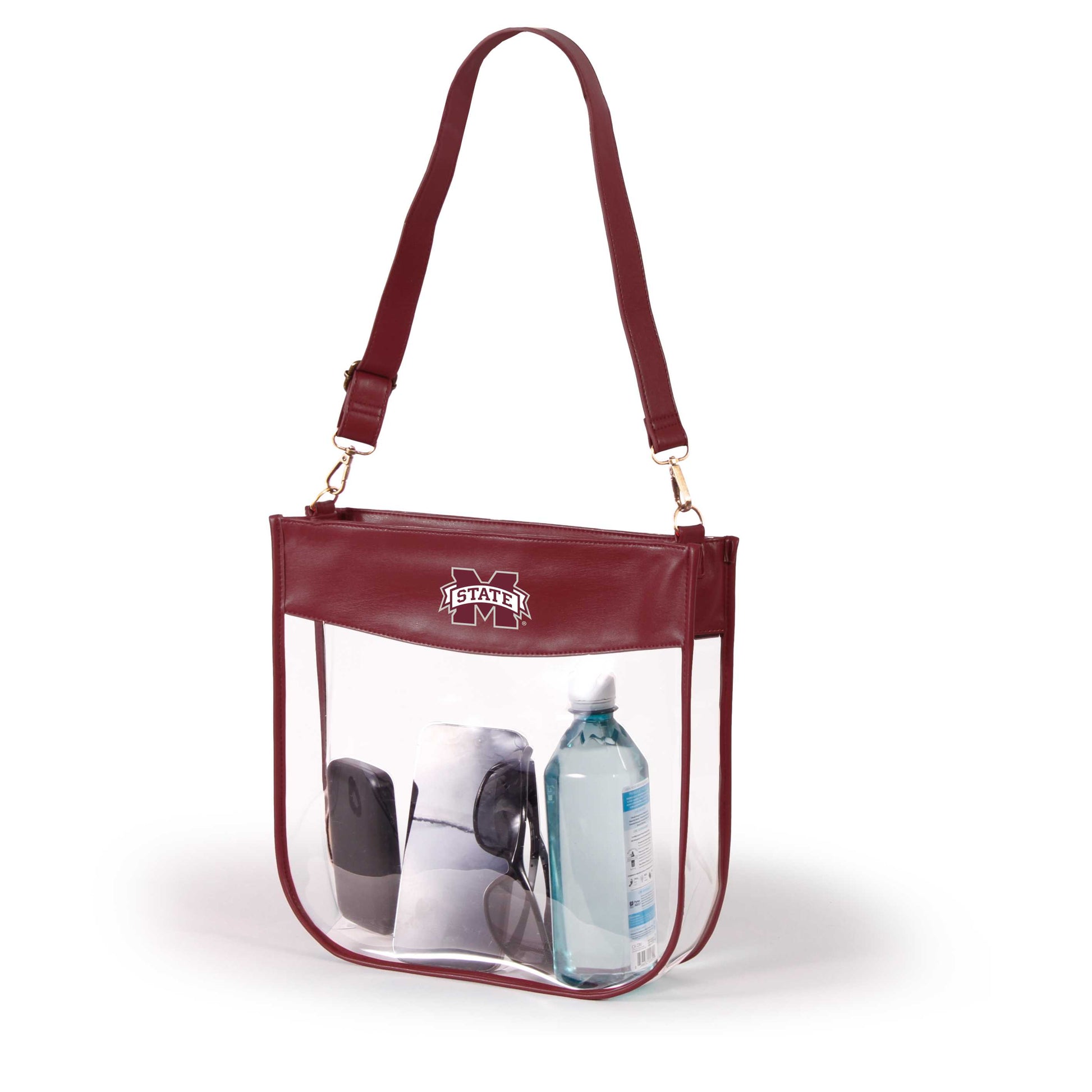 Mississippi State Kate Large Clear Purse with Zipper, stadium-approved, officially licensed, by Desden