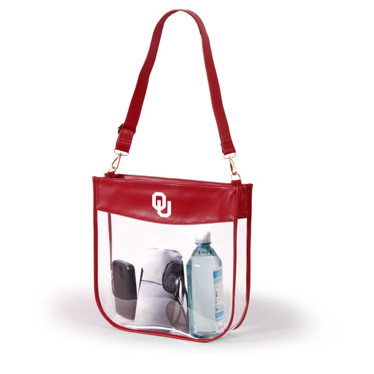 Oklahoma Kate Large Clear Purse with Zipper, stadium-approved, officially licensed, by Desden