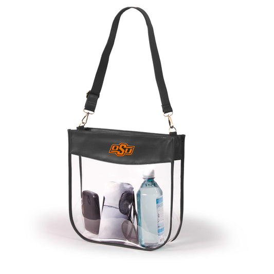 Oklahoma State Kate Large Clear Purse with Zipper, stadium-approved, officially licensed, by Desden