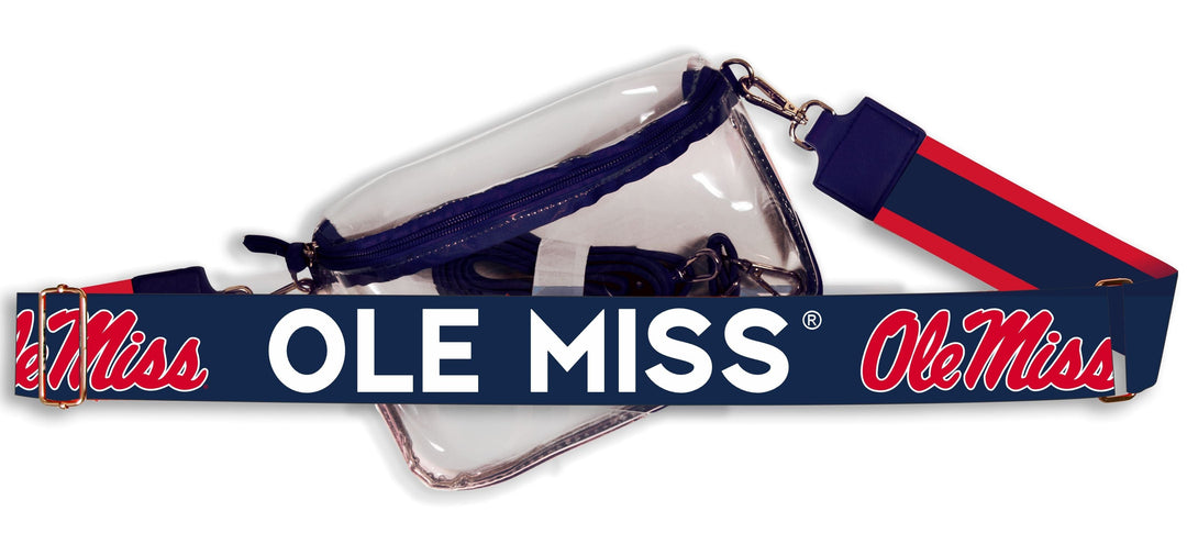 Desden Default Value Ole Miss Hailey Clear Purse with Logo Strap by Desden