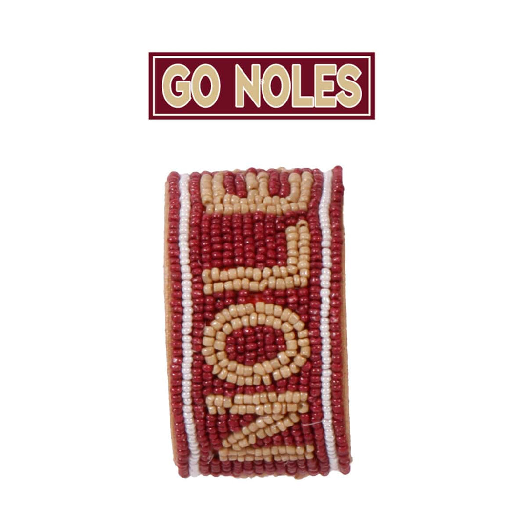 Desden Cuff Default Value PRE ORDER FOR SPRING DELIVERY 😀 Florida State FSU Go Noles Beaded Cuff in Garnet and Gold by Desden