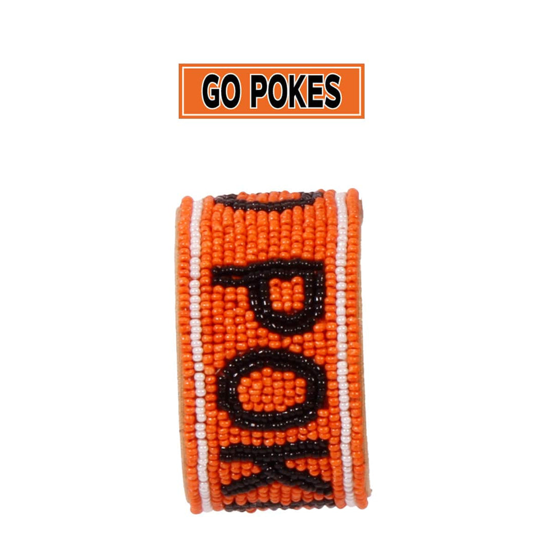 Desden Cuff Default Value PRE ORDER FOR SPRING DELIVERY 😀 Oklahoma State OSU Cowboys Beaded Cuff in Orange and Black by Desden