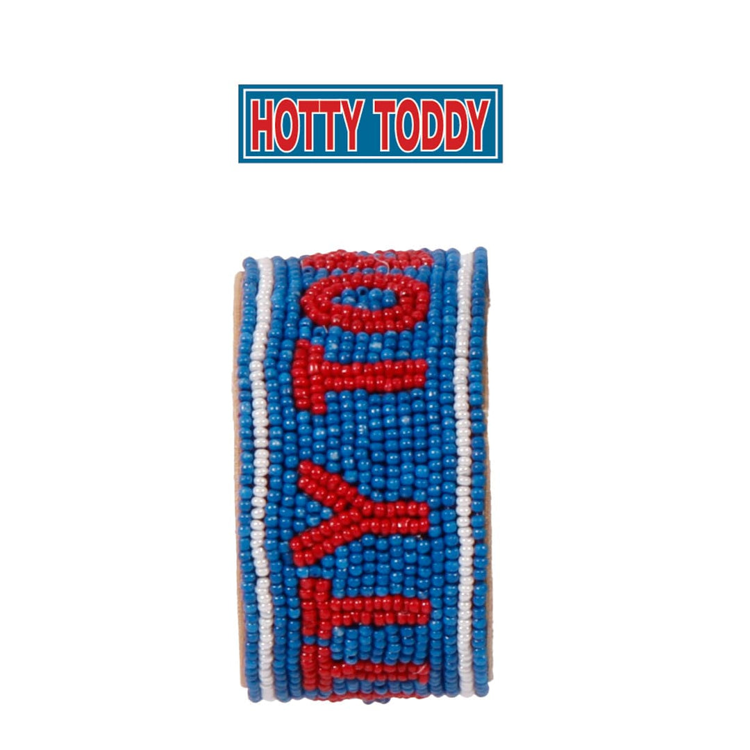 Desden Cuff Default Value PRE ORDER FOR SPRING DELIVERY 😀 Ole' Miss Rebels Hotty Toddy Beaded Cuff in Sky and Red by Desden