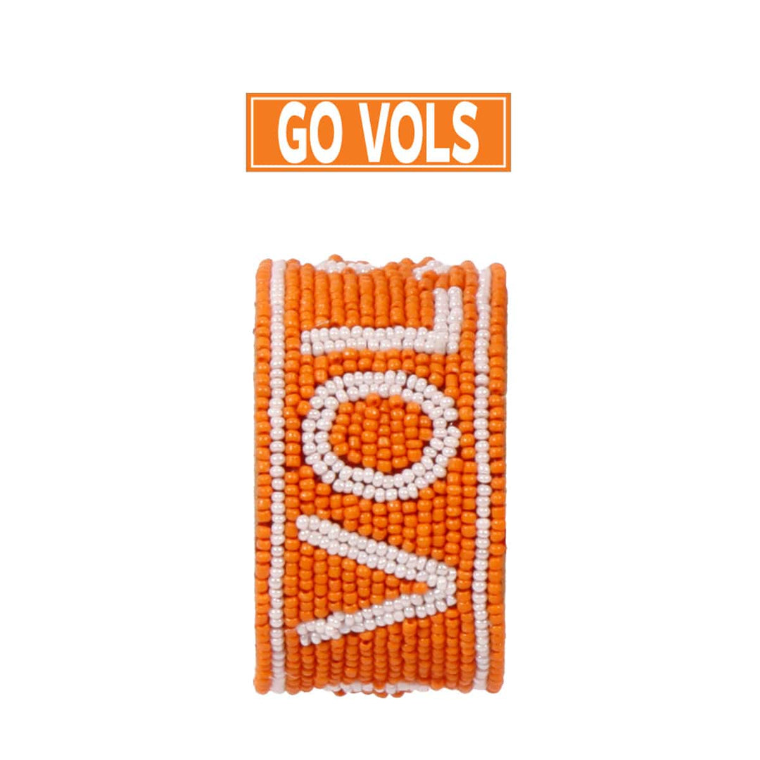 Desden Cuff Default Value PRE ORDER FOR SPRING DELIVERY 😀 Tennessee Go Vols Beaded Cuff in Orange and White by Desden
