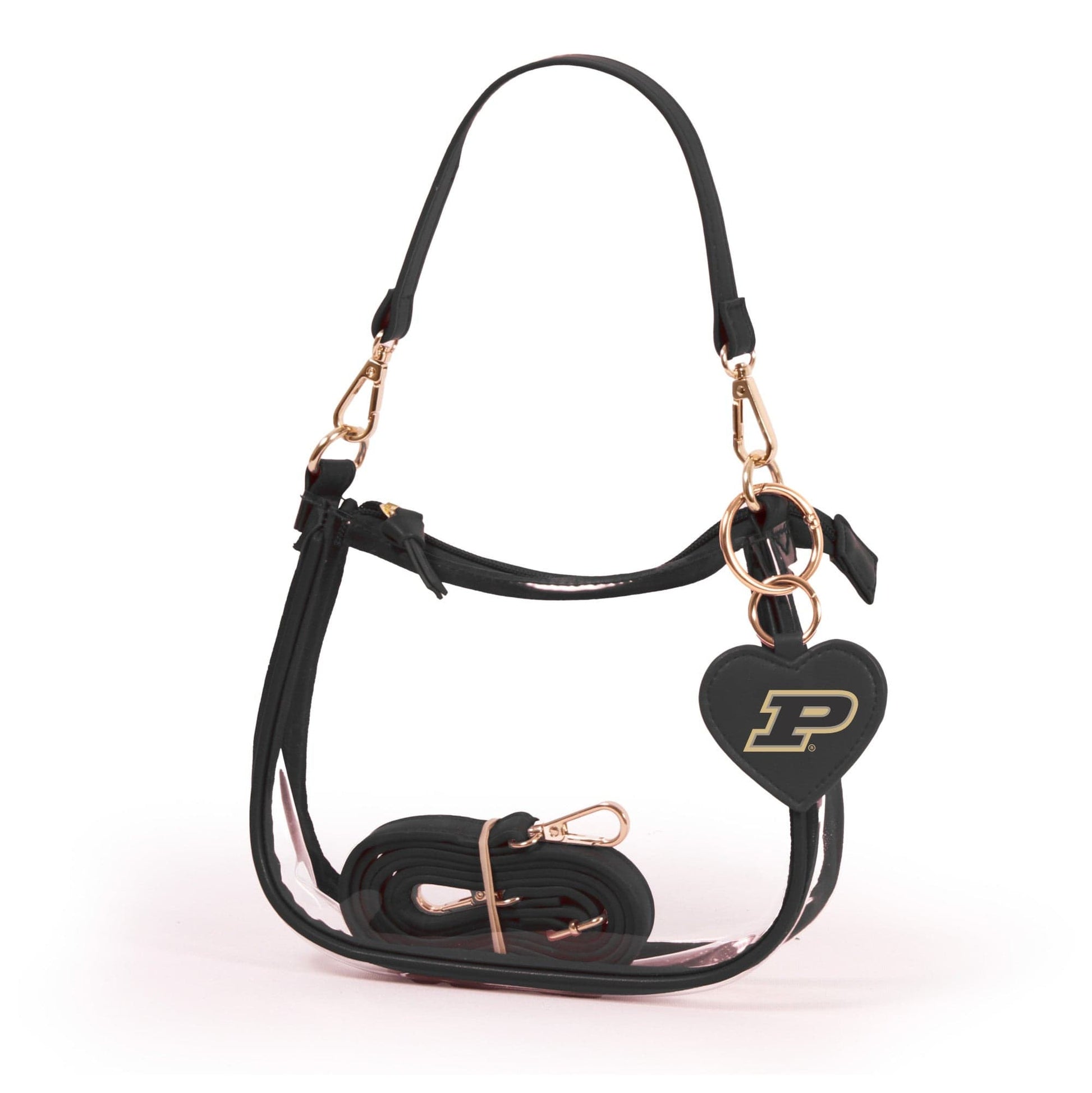 Purdue Clara Clear Crossbody Purse, stadium-approved, officially licensed, by Desden