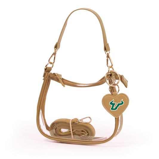 South Florida Clara Clear Crossbody Purse, stadium-approved, officially licensed, by Desden
