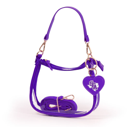 Stephen F. Austin Clara Clear Crossbody Purse, stadium-approved, officially licensed, by Desden