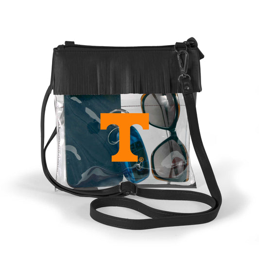 Tennessee Volunteers JudyAnn Fringe Clear Crossbody Purse, stadium-approved, officially licensed, by Desden