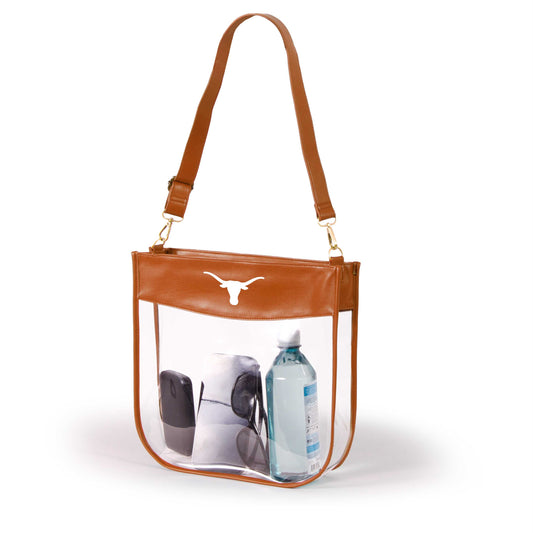 Texas Kate Large Clear Purse with Zipper, stadium-approved, officially licensed, by Desden