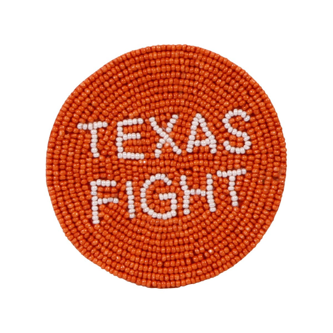 Desden Headband Default Value Texas Hook 'em Beaded Button in Burnt Orange and White by Desden