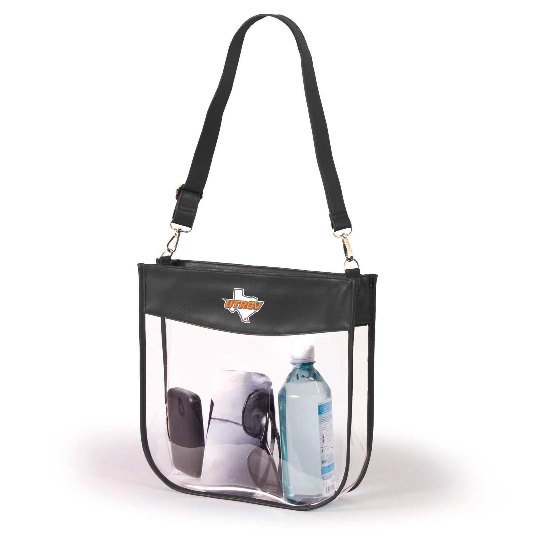 Texas Rio Grande Valley Kate Large Clear Purse with Zipper, stadium-approved, officially licensed, by Desden