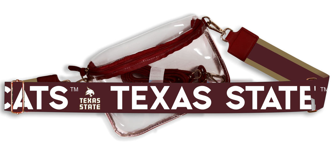 Desden Default Value Texas State Hailey Clear Purse with Logo Strap by Desden