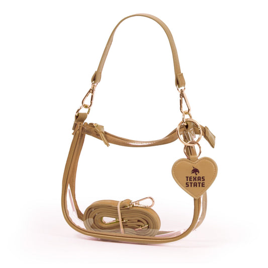 Texas State Clara Clear Crossbody Purse, stadium-approved, officially licensed, by Desden