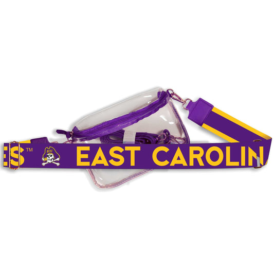 Desden East Carolina Hailey Clear Sling Bag with Logo Strap by Desden