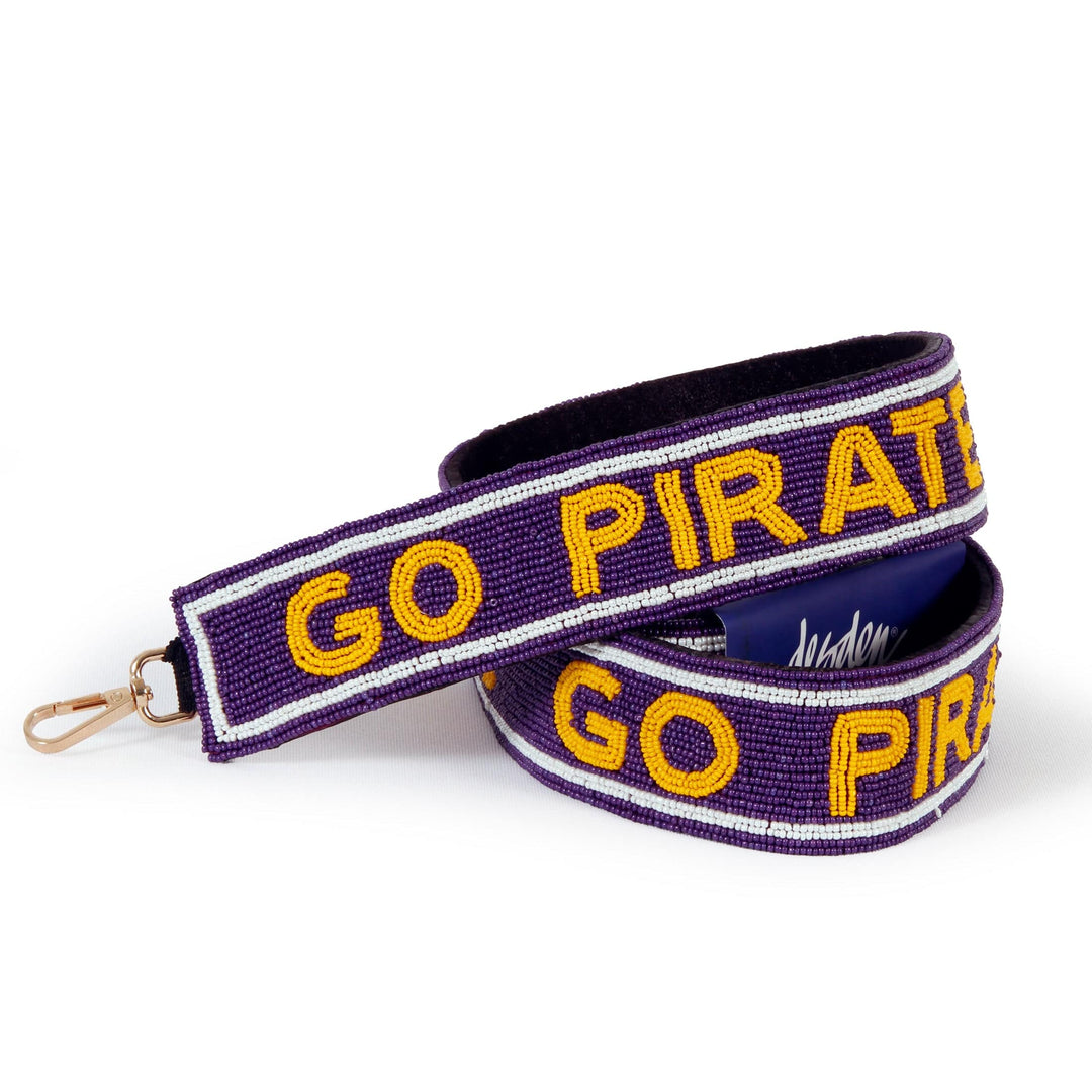 Desden Strap East Carolina Pirates Beaded Purse Strap in Purple and Gold by Desden