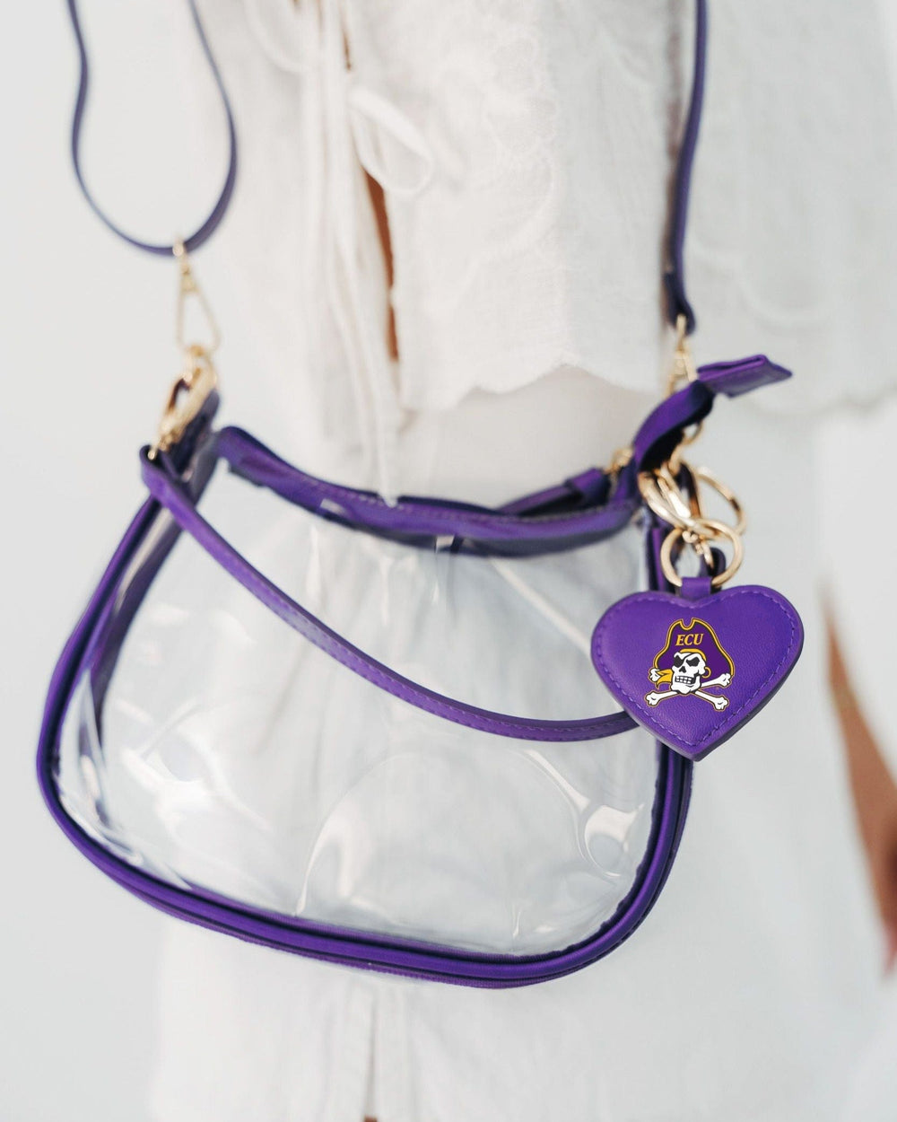 Desden Purse East Carolina Pirates Clear Clara Purse with Heart Charm