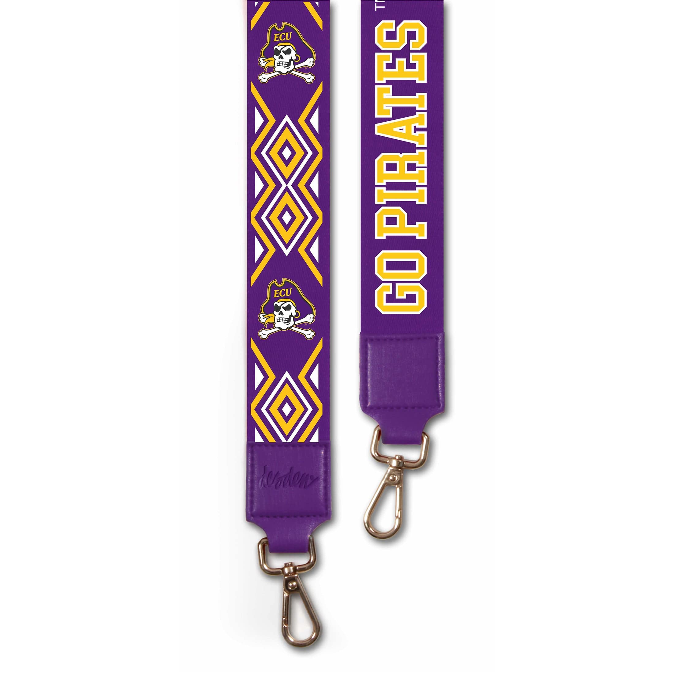 Desden Purse Strap East Carolina Pirates printed bag strap in Purple and Gold by Desden - wide purse strap