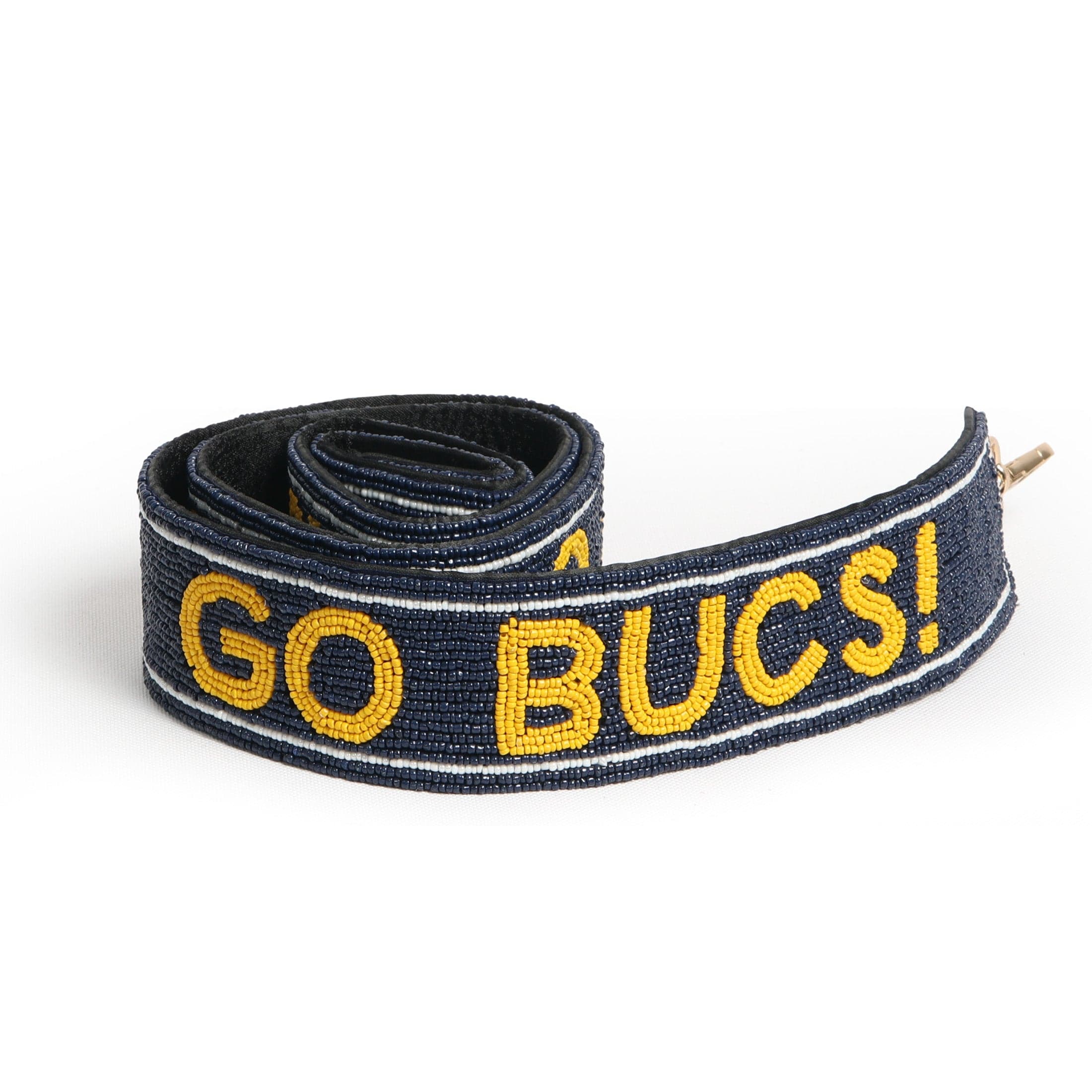 Desden Strap East Tennessee State Beaded Purse Strap in Navy and Gold by Desden