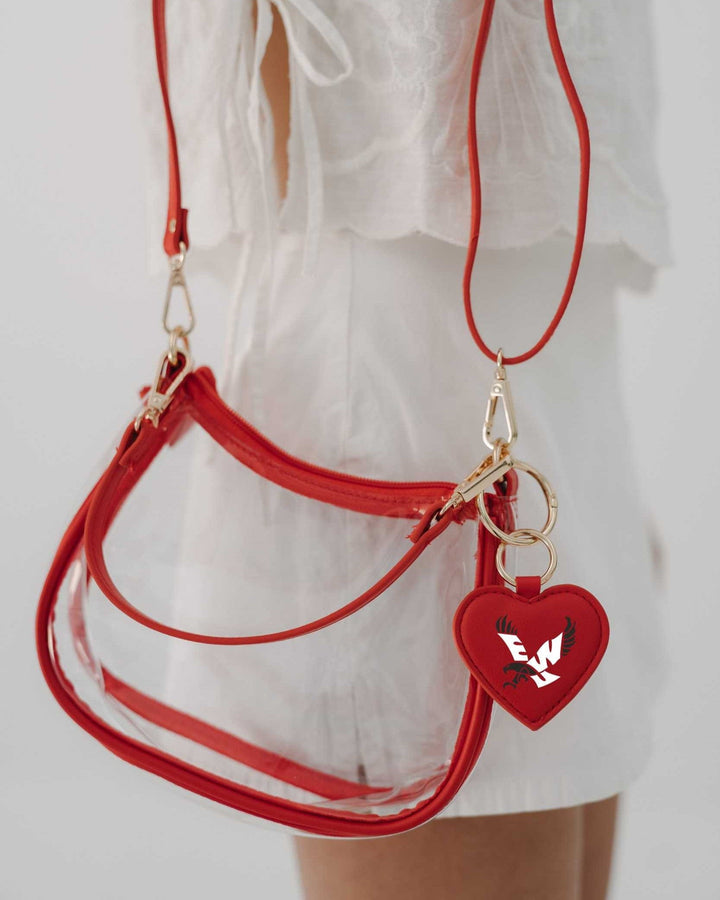 Desden Purse Eastern Washington Eagles Clear Clara Purse with Heart Charm