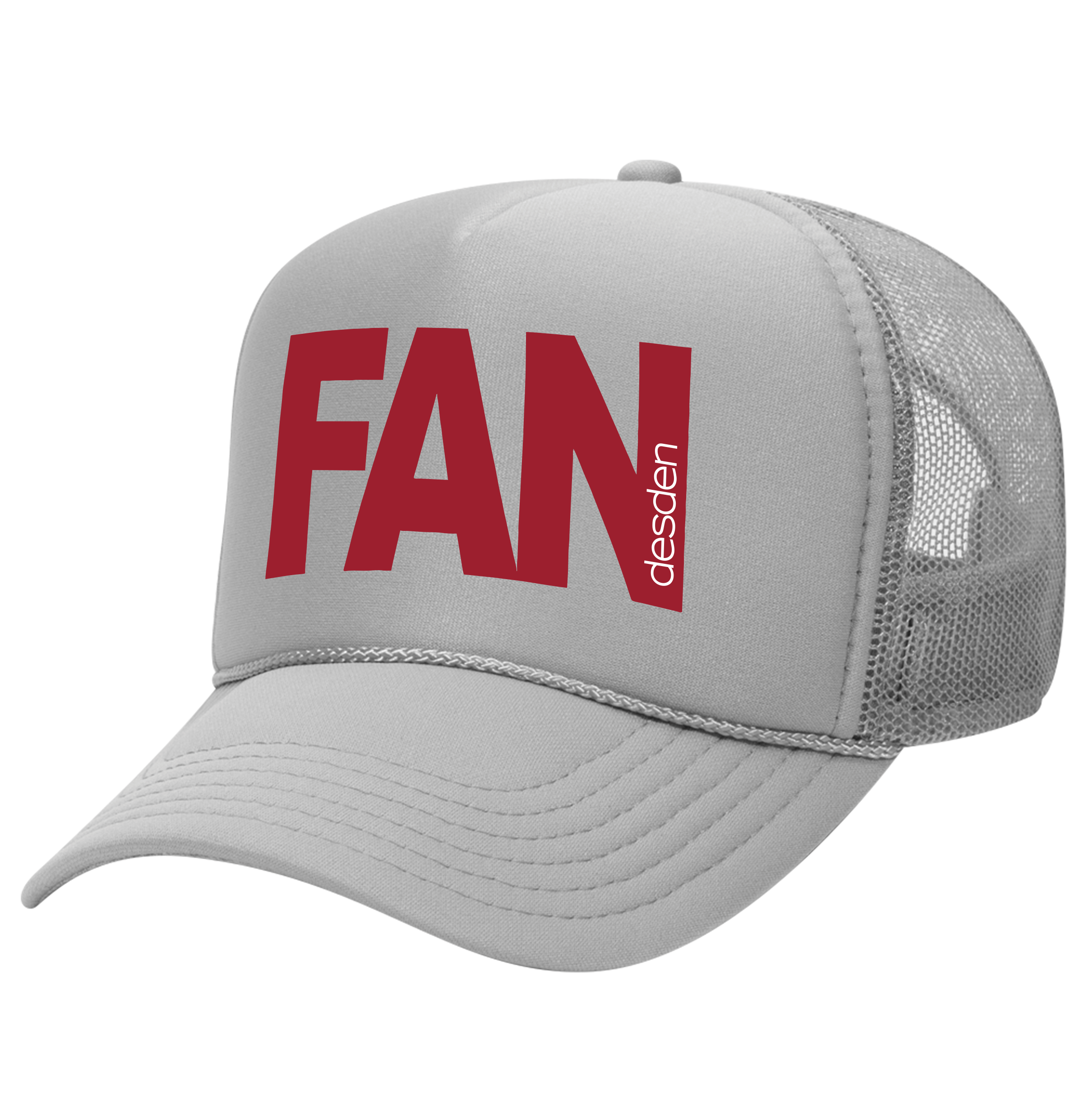 Desden Fan Cap - Gray and Crimson