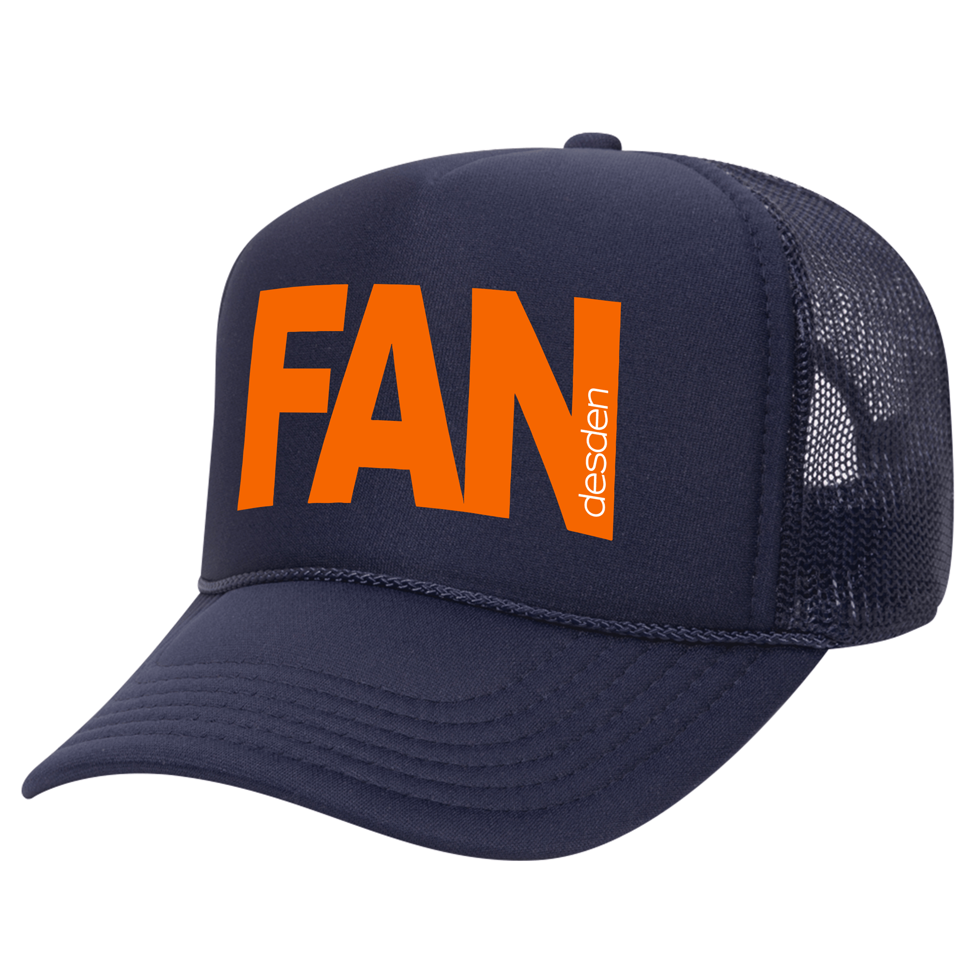 Desden Fan Cap - Navy and Orange