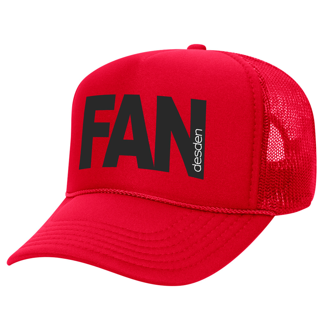 Desden Fan Cap - Red and Black