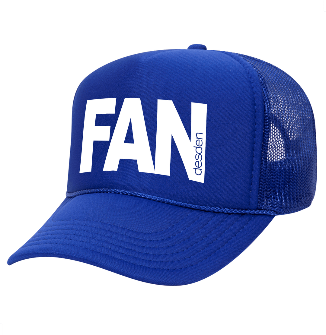 Desden Fan Cap - Royal and White
