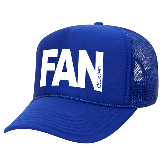 Desden Fan Cap - Royal and White