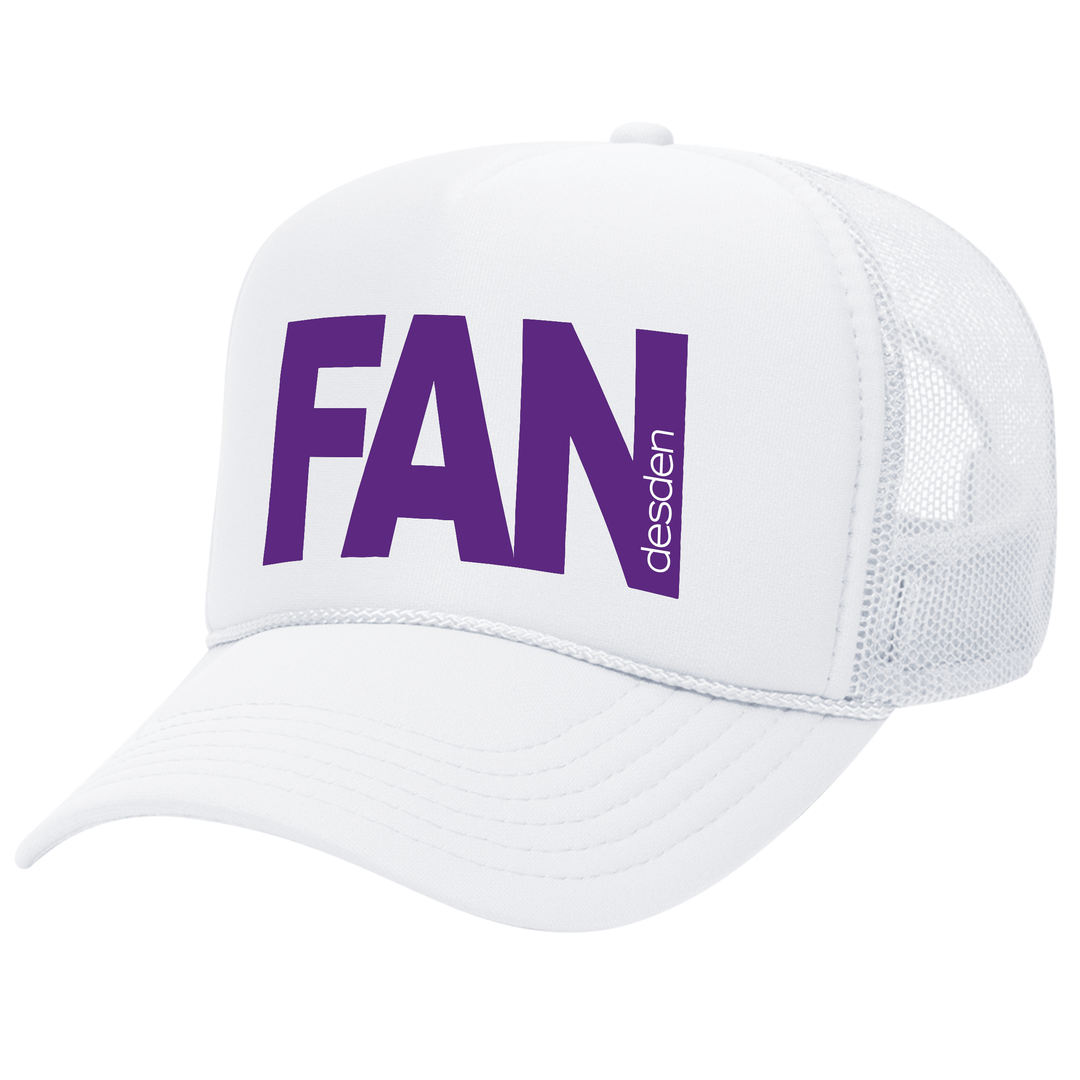 Desden Fan Cap - White and Purple