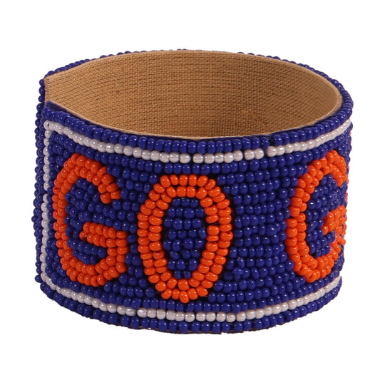 Desden Beaded Cuff Florida Go Gators Beaded Cuff in Royal and Orange by Desden