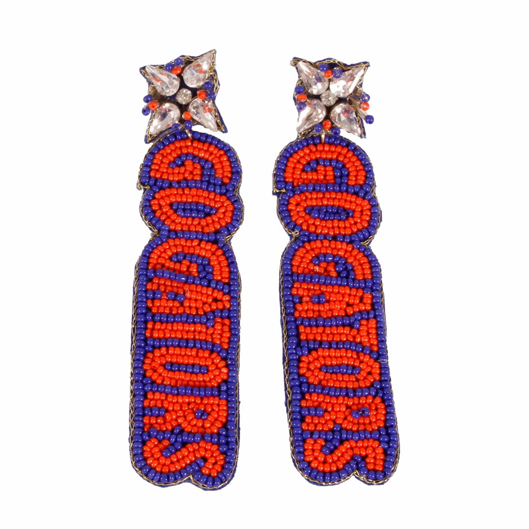 Desden Beaded Earings Florida Go Gators Beaded Earrings in Royal and Orange by Desden