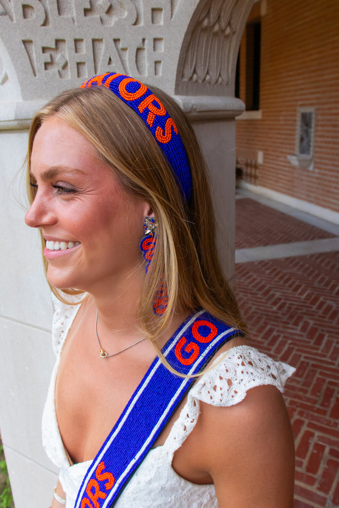 Desden Beaded Earings Florida Go Gators Beaded Earrings in Royal and Orange by Desden