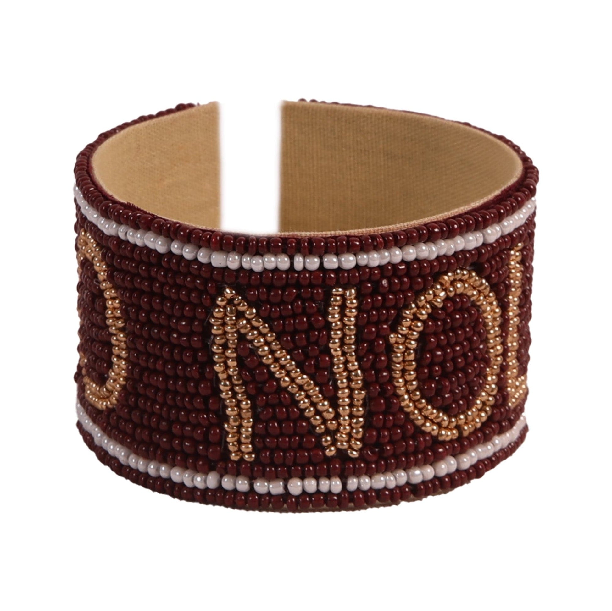 Desden Beaded Cuff Florida State FSU Go Noles Beaded Cuff in Garnet and Gold by Desden