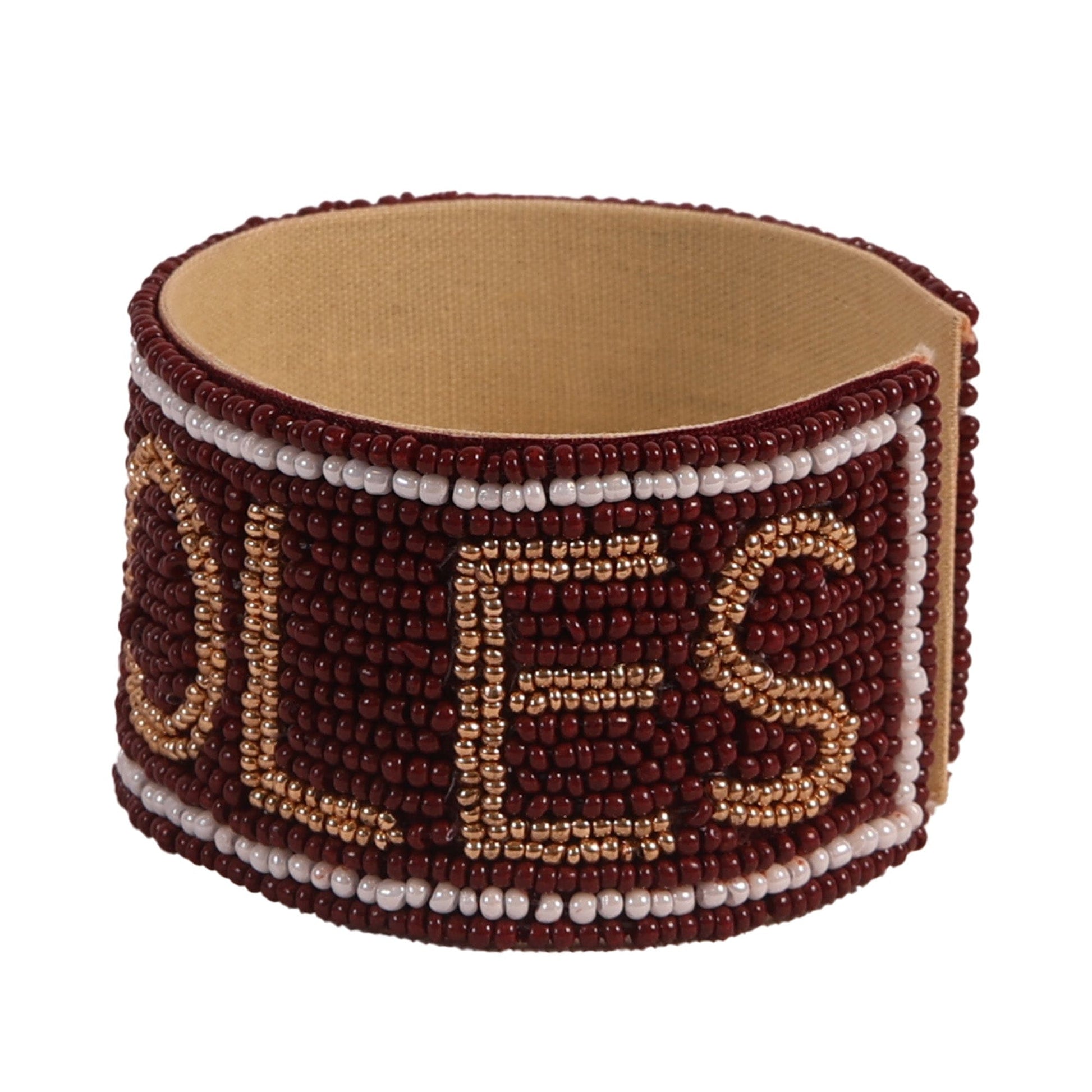 Desden Beaded Cuff Florida State FSU Go Noles Beaded Cuff in Garnet and Gold by Desden