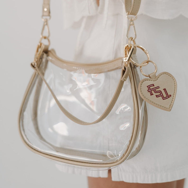 Desden Purse Florida State Seminoles Clear Clara Purse with Heart Charm
