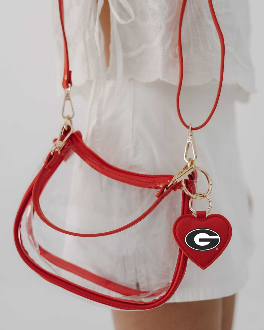 Desden Purse Georgia Bulldogs Clear Clara Purse with Heart Charm