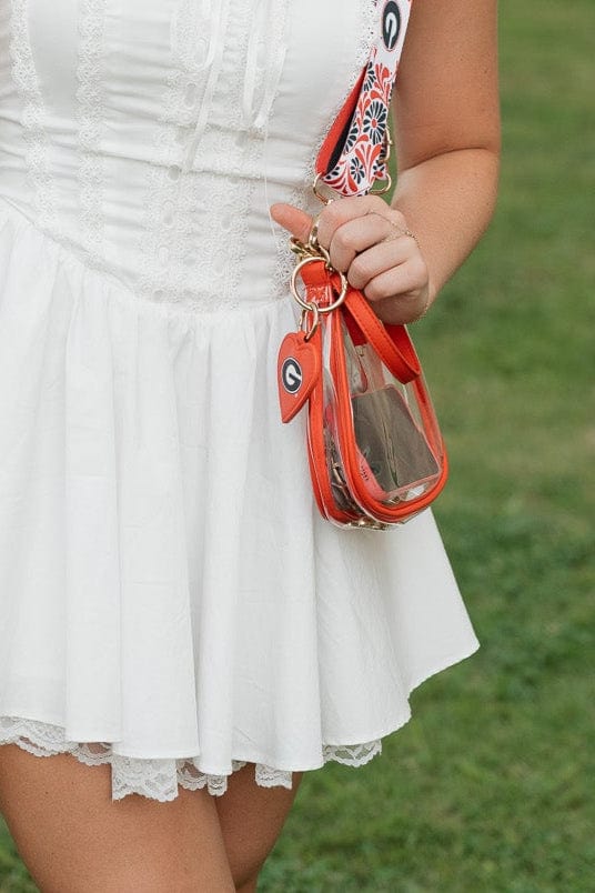 Desden Purse Georgia Bulldogs Clear Clara Purse with Heart Charm