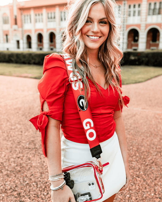 Desden Strap Georgia Purse Strap by Desden - 2" Wide UGA Bag Strap in Red and Black