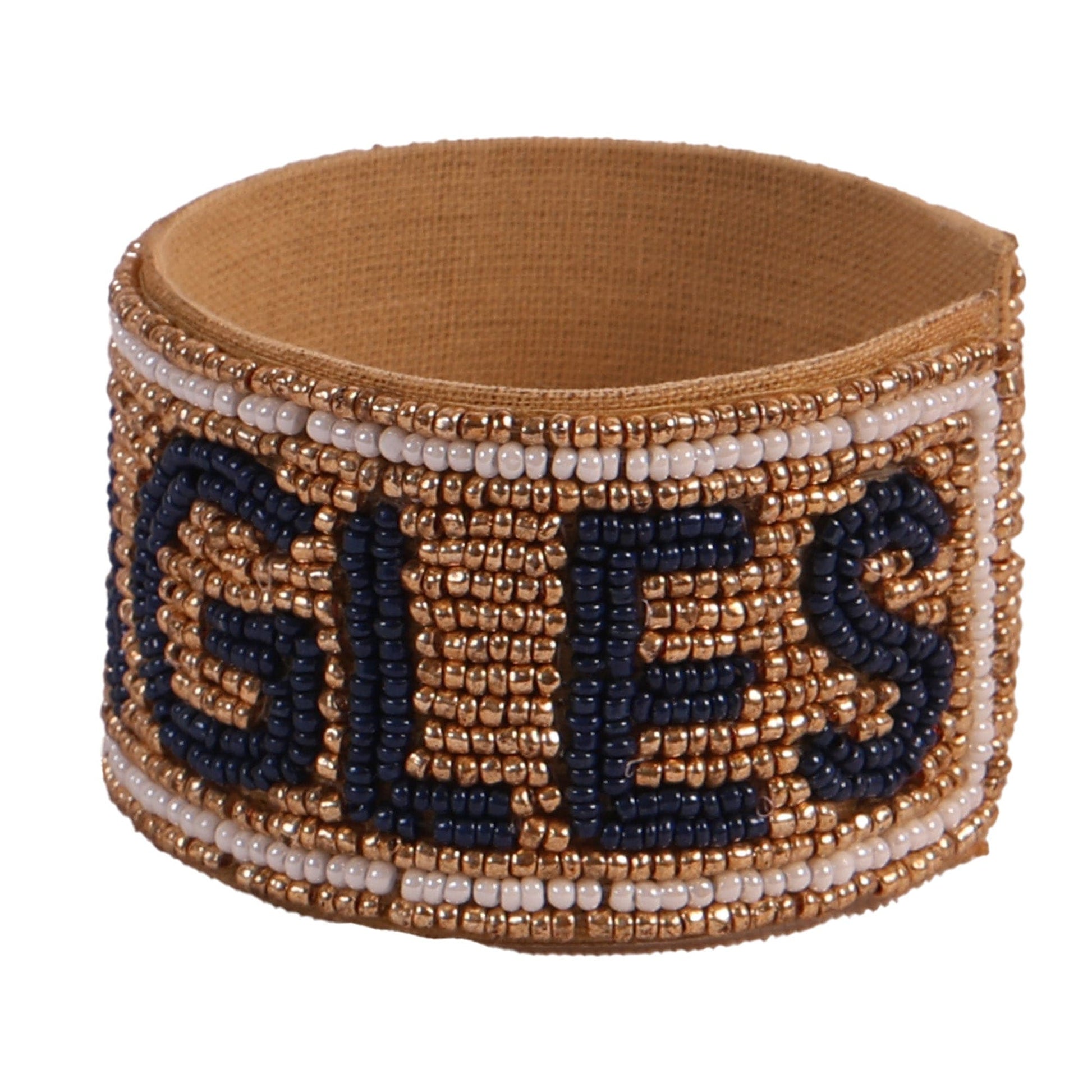 Desden Beaded Cuff Georgia Southern Go Eagles Beaded Cuff in Navy and Gold by Desden