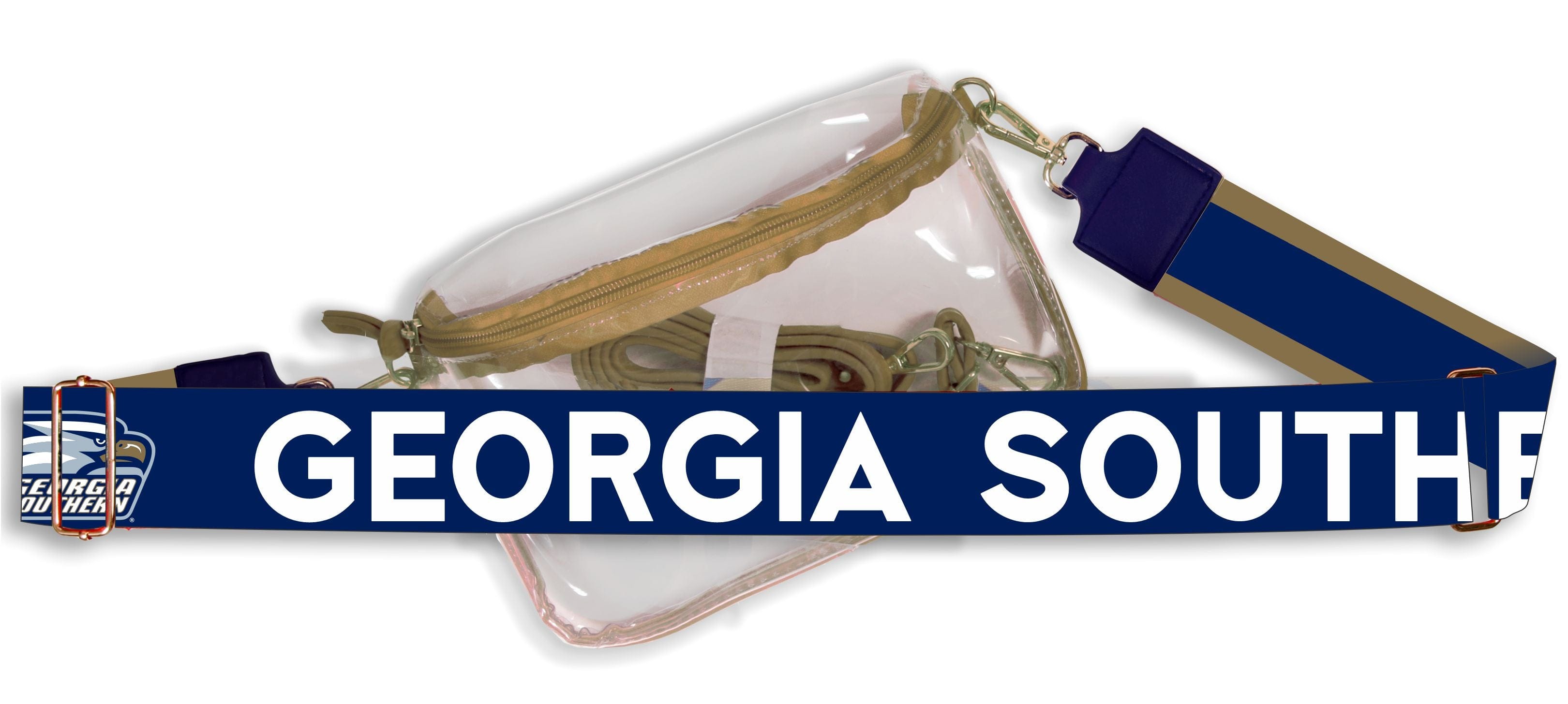Desden Purse Georgia Southern Hailey Clear Sling Bag with Logo Strap by Desden