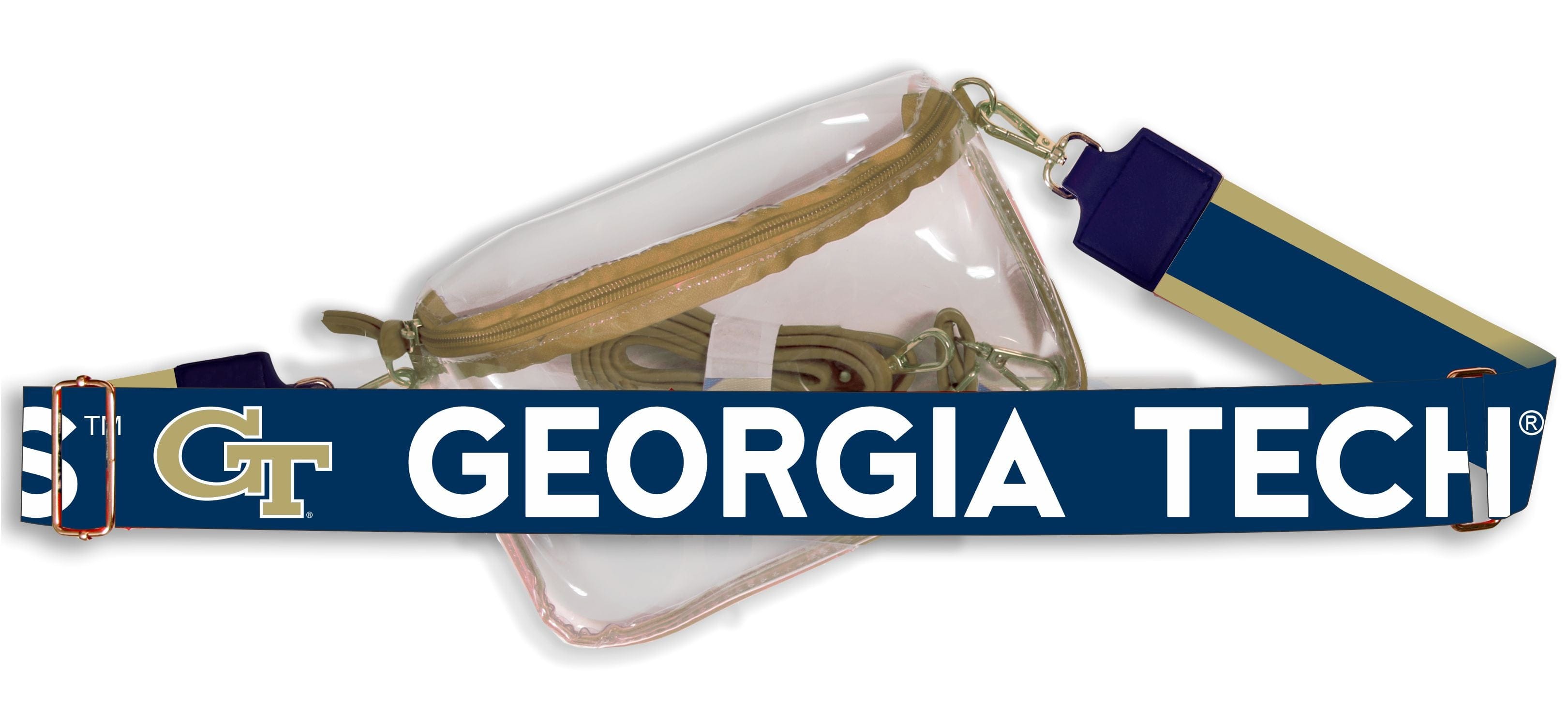 Desden Purse Georgia Tech Hailey Clear Sling Bag with Logo Strap by Desden