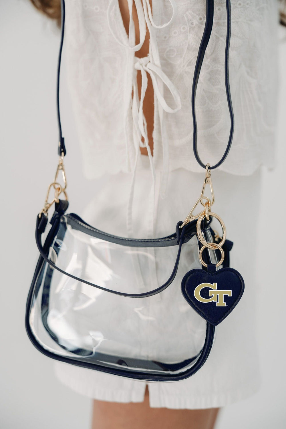 Desden Purse Georgia Tech Yellow Jackets Clear Clara Purse with Heart Charm