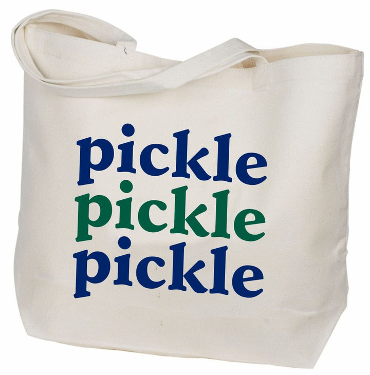 Desden Tote Green and Navy Pickleball Canvas Tote Bag