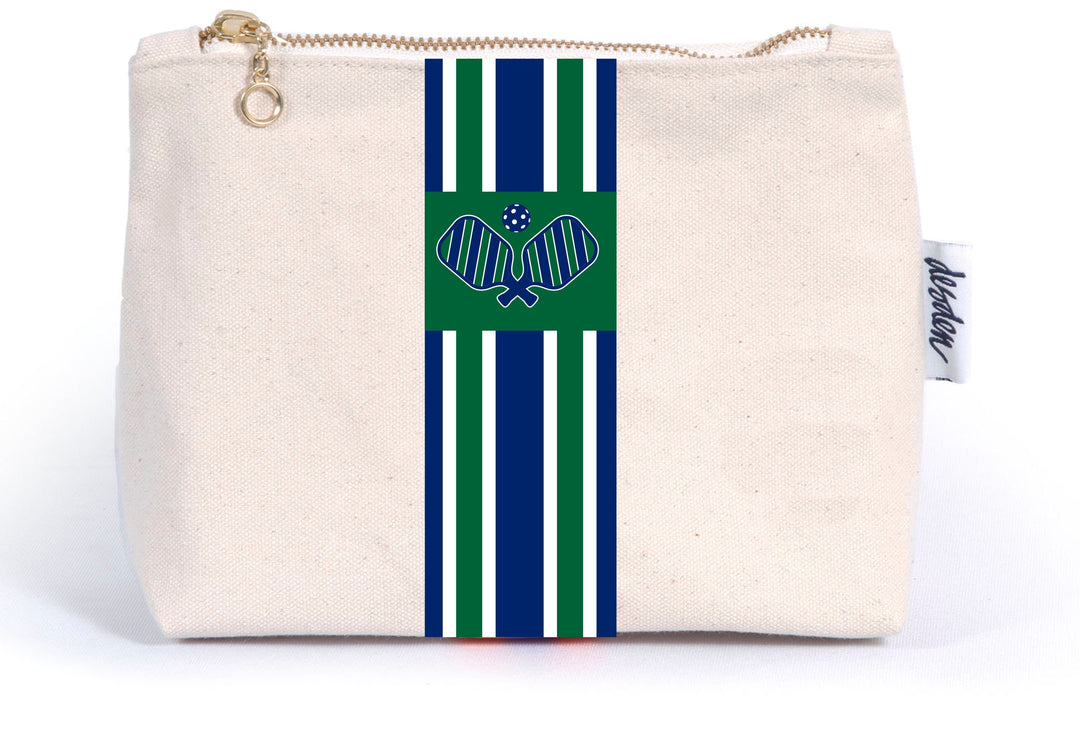 Desden Pouch Green and Navy Small canvas pouch - PickleBall Green and Navy