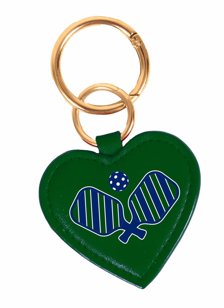 Desden Accessory Green Navy Pickleball Heart Purse Charm/Key Ring