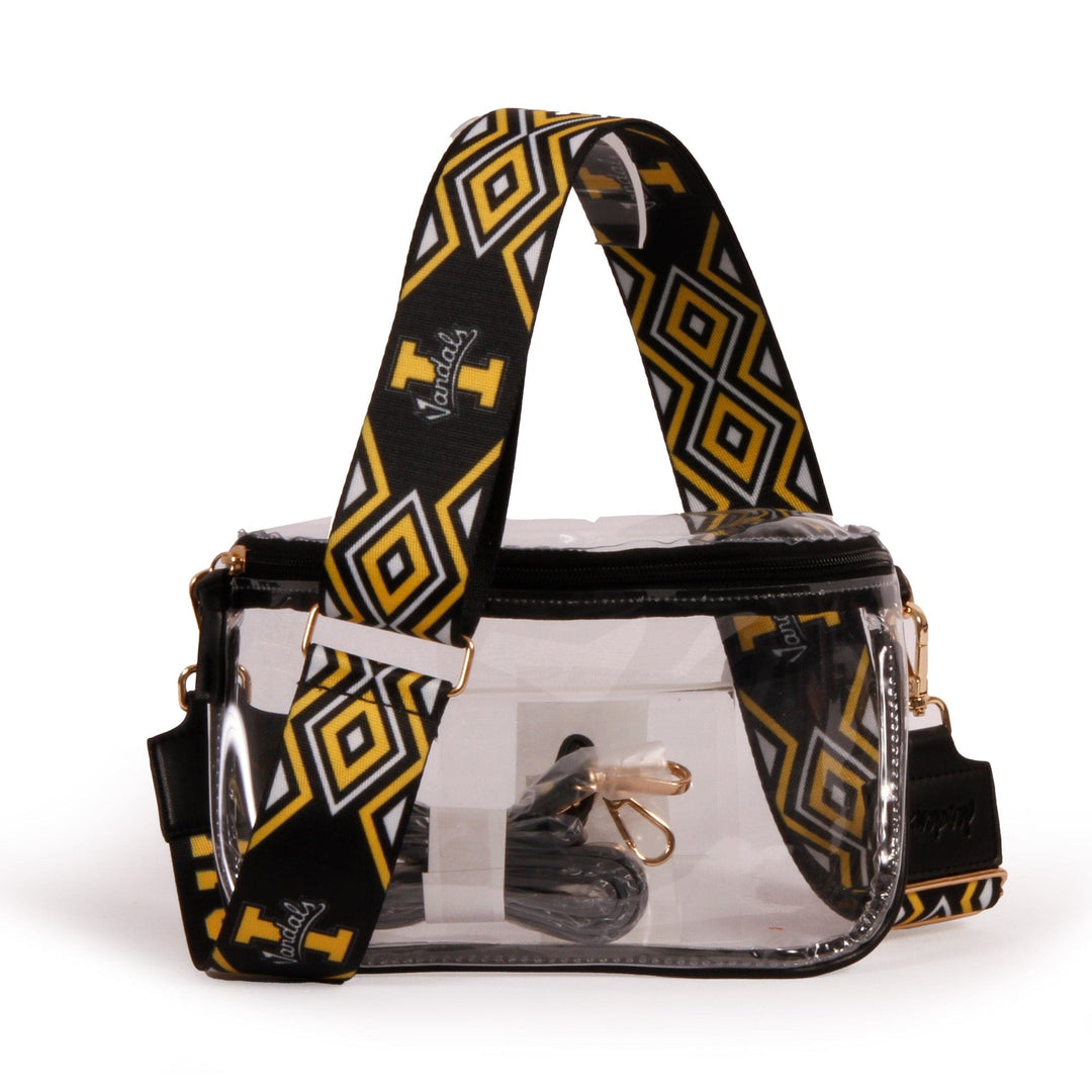 Desden Purse Idaho Vandals Pride Gold and Black Clear Sling Purse with custom purse strap by Desden