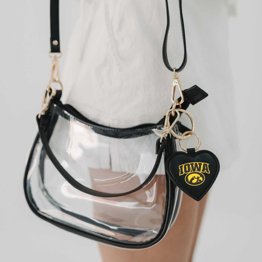 Desden Purse Iowa Hawkeyes Clear Clara Purse with Heart Charm